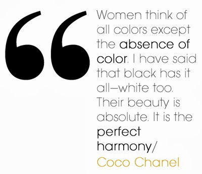 Great Coco Chanel wisdom about white and black colors