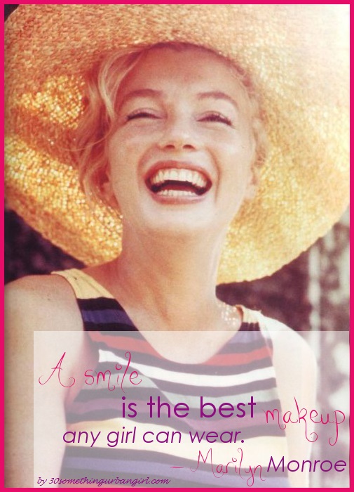 Marilyn Monroe quote about smile and makeup