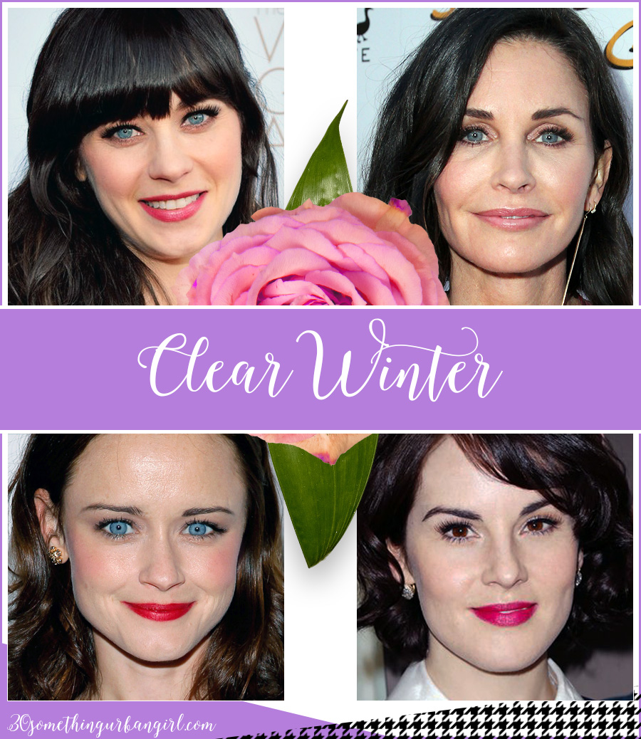 Clear Winter seasonal color celebrities by 30somethingurbangirl.com