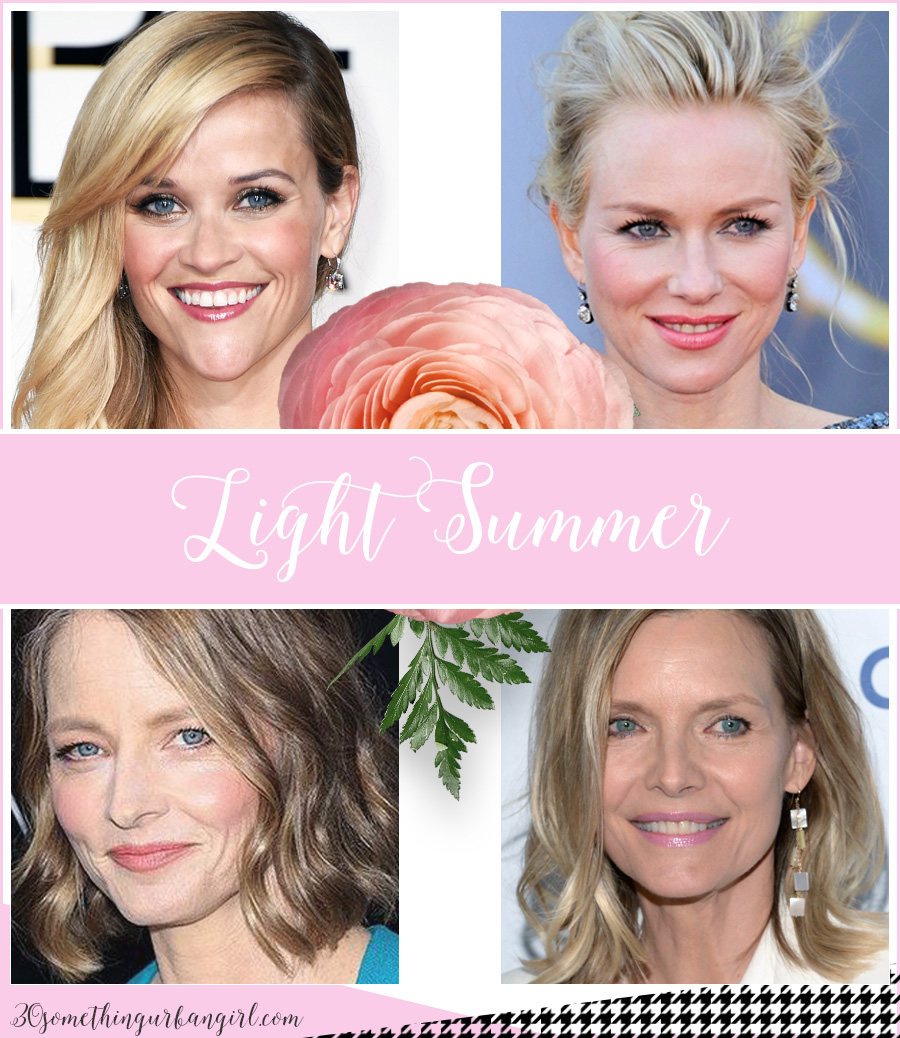 Light Summer seasonal color celebrities by 30somethingurbangirl.com