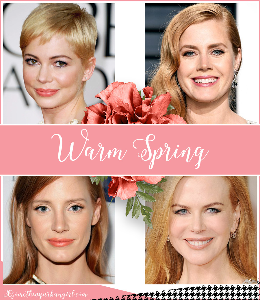 Warm Spring seasonal color celebrities by 30somethingurbangirl.com