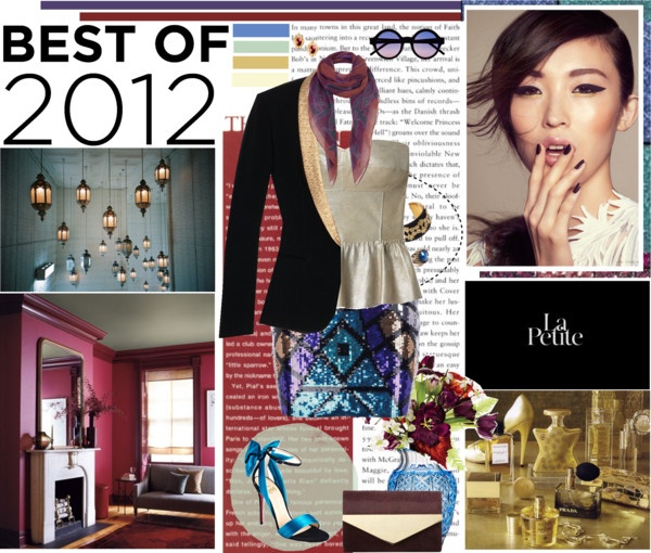 Outfit with the best trends of 2012, sparkling skirt, top and blazer