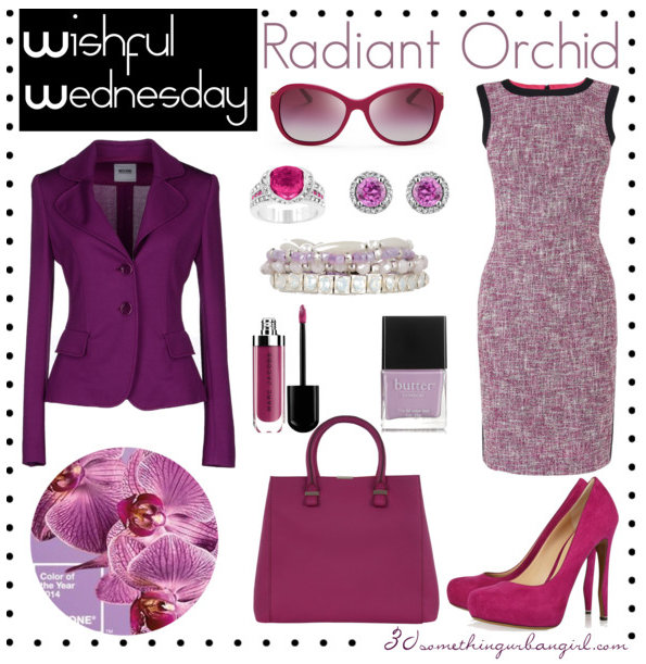 Lovely monochrome outfit with Radiant Orchid color