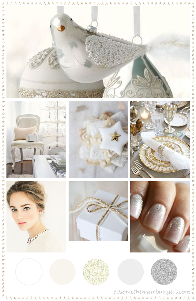 lovely white and soft Christmas color palette inspiration