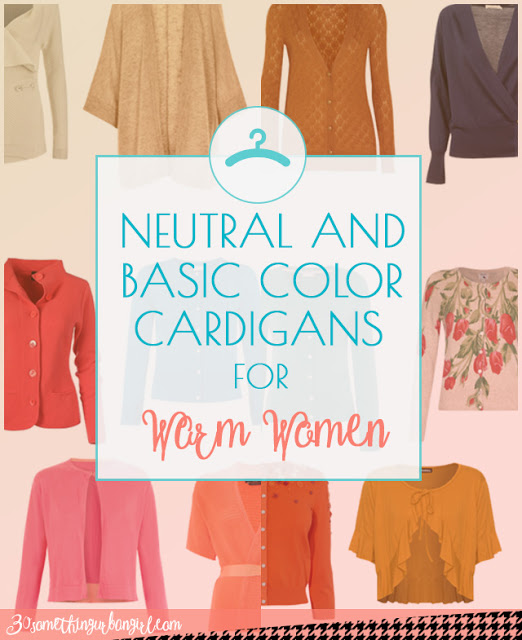 Neutral and basic color cardigans for Warm Spring and Warm Autumn women