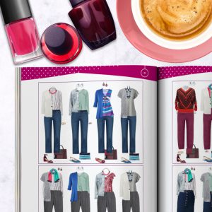 Bright Color and Style Guide shop promo photo with capsule wardrobe tip inside