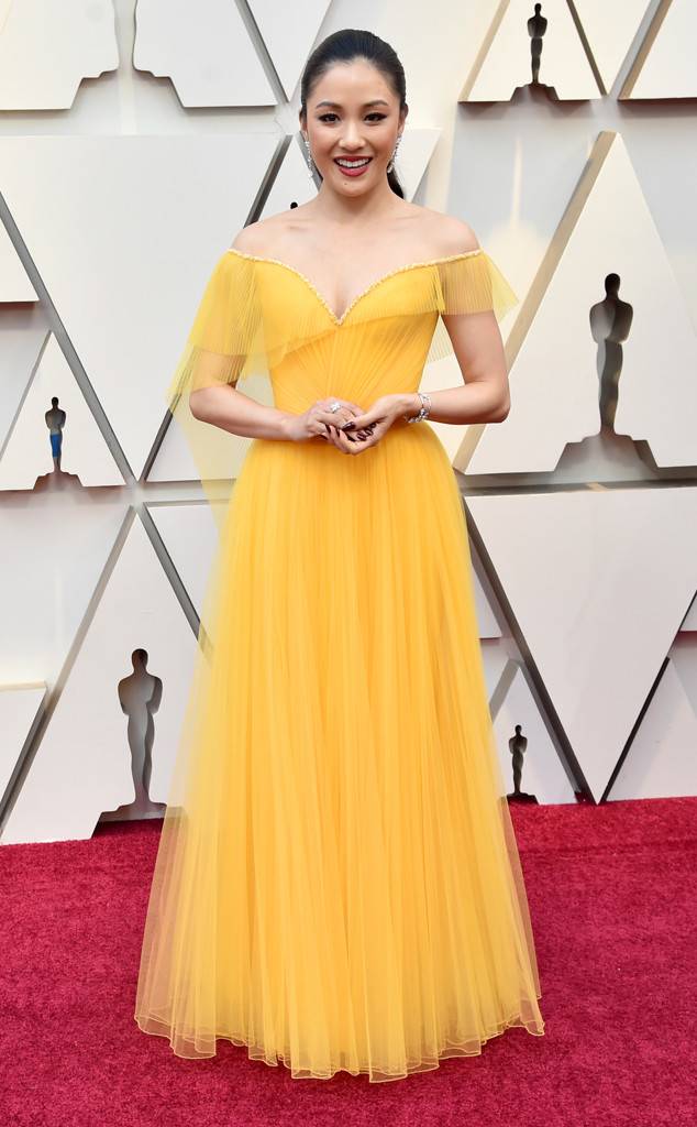 Constance Wu in Custom Versace at the Oscars 2019