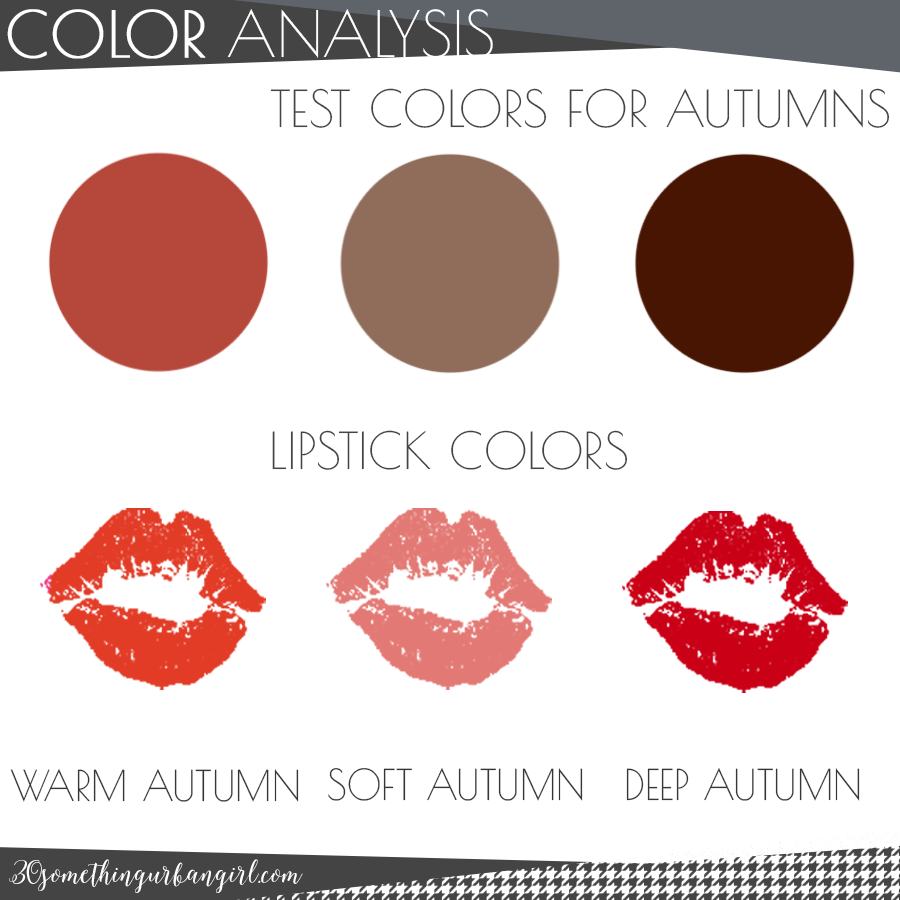 Test colors for Autumn seasonal color women to find your possible seasonal color palette