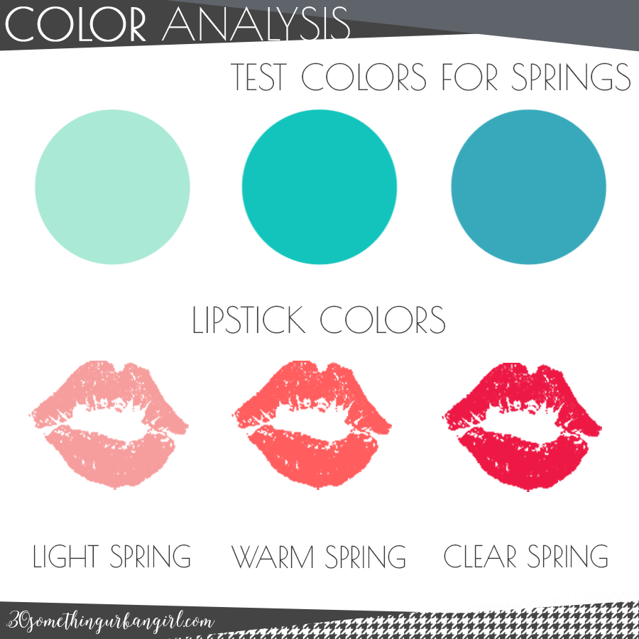 Test colors for Spring seasonal color women to find your possible seasonal color palette