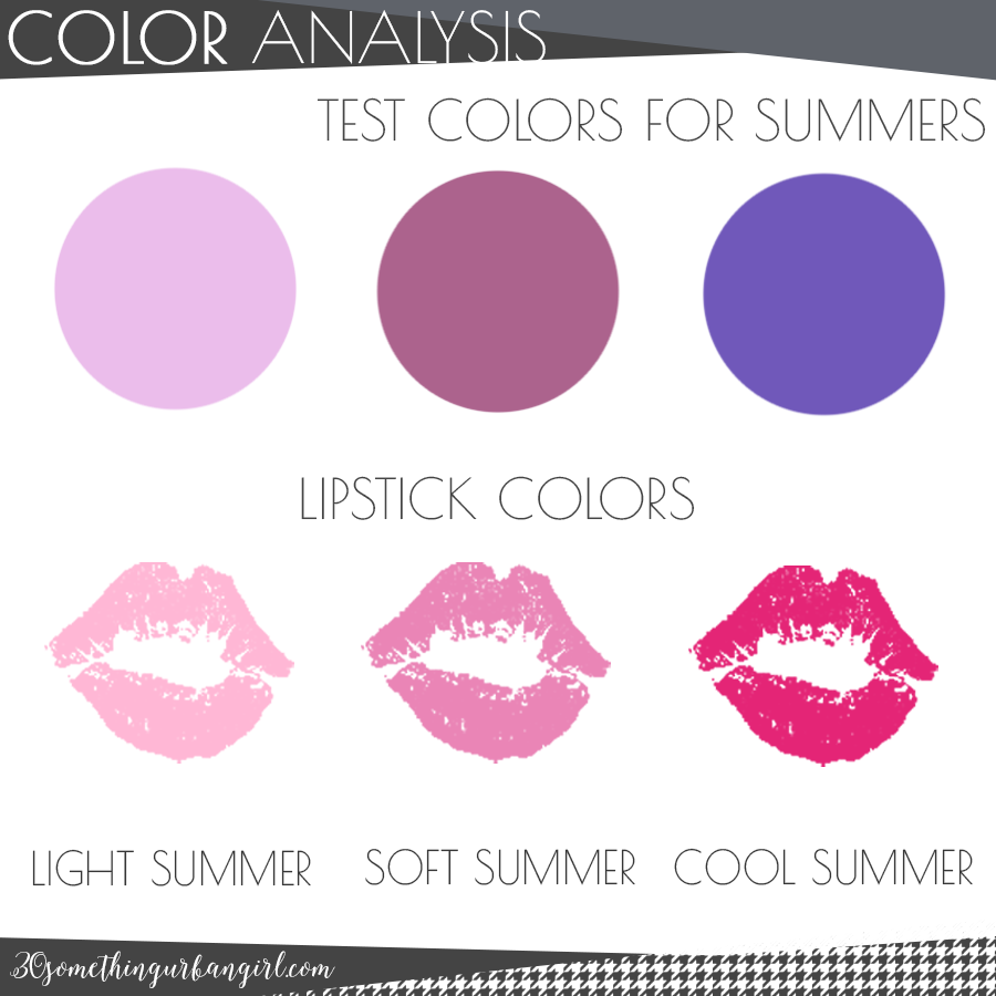 Test colors for Summer seasonal color women to find your possible seasonal color palette