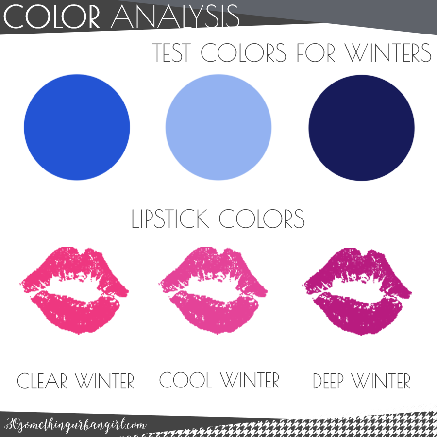 Test colors for Winter seasonal color women to find your possible seasonal color palette