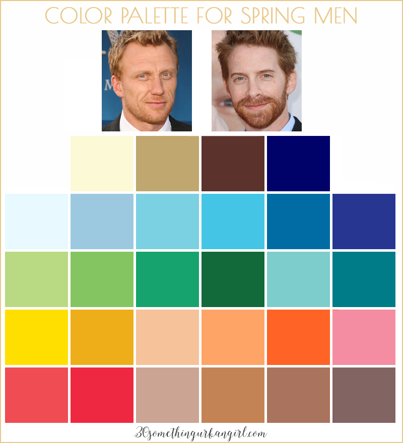 Color palette for Spring seasonal color men
